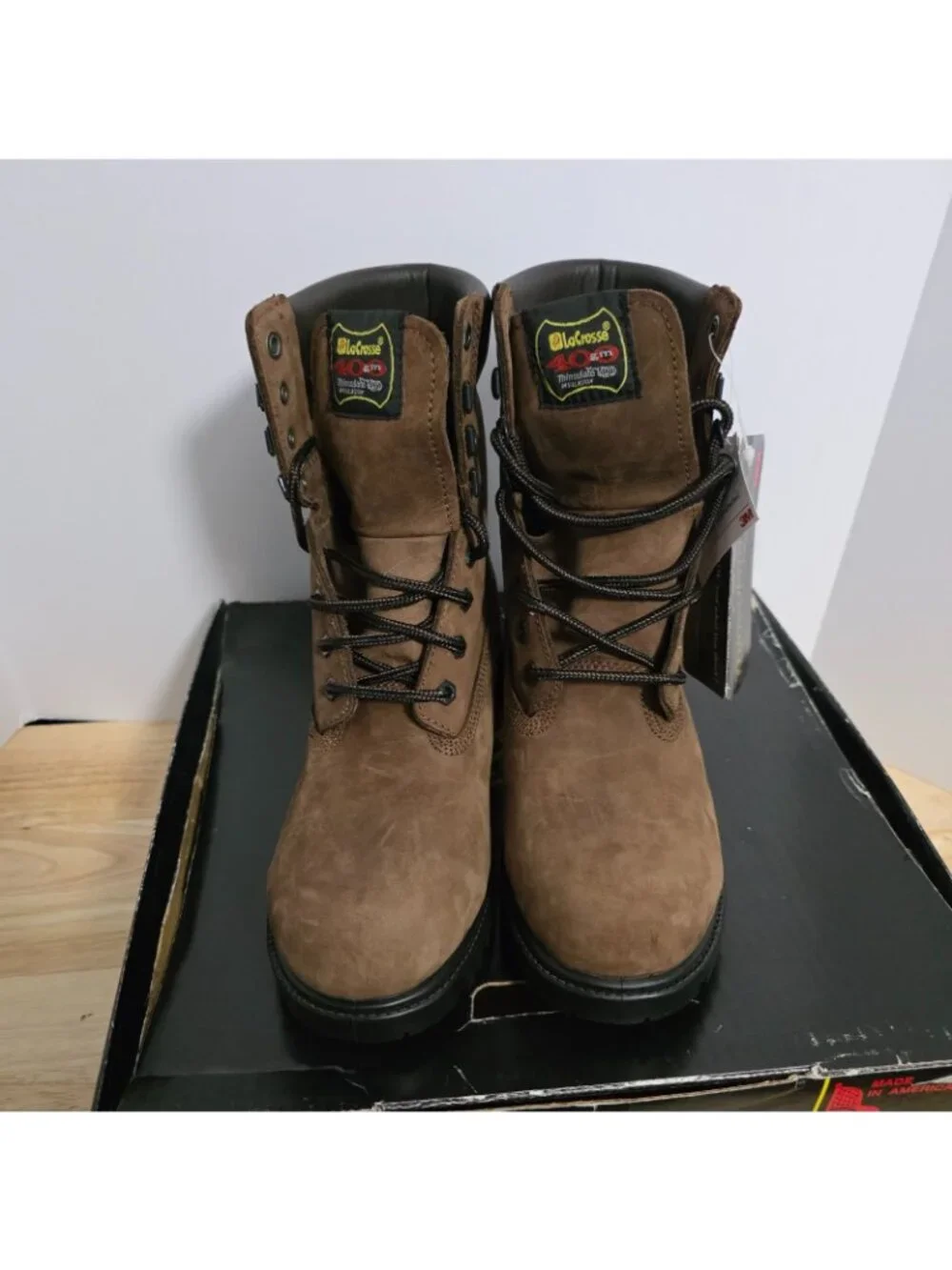 LaCrosse 400G Thinsulate Insulated Work Boots Mens 8 Brown USA Made NIB
